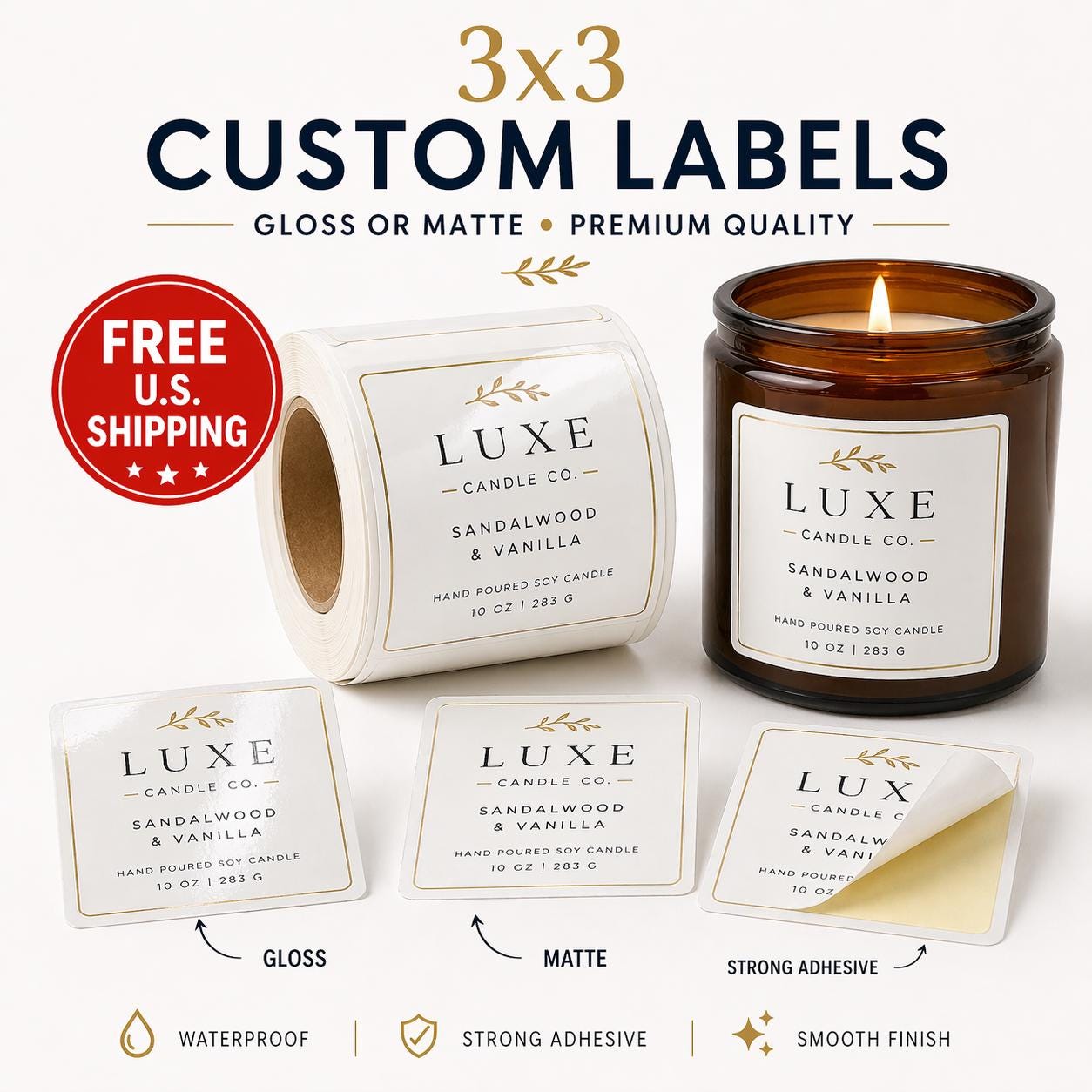 Custom 3x3 Candle Labels