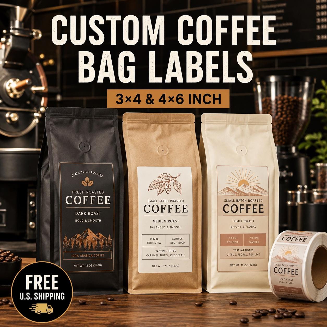 Custom Coffee Bag Labels