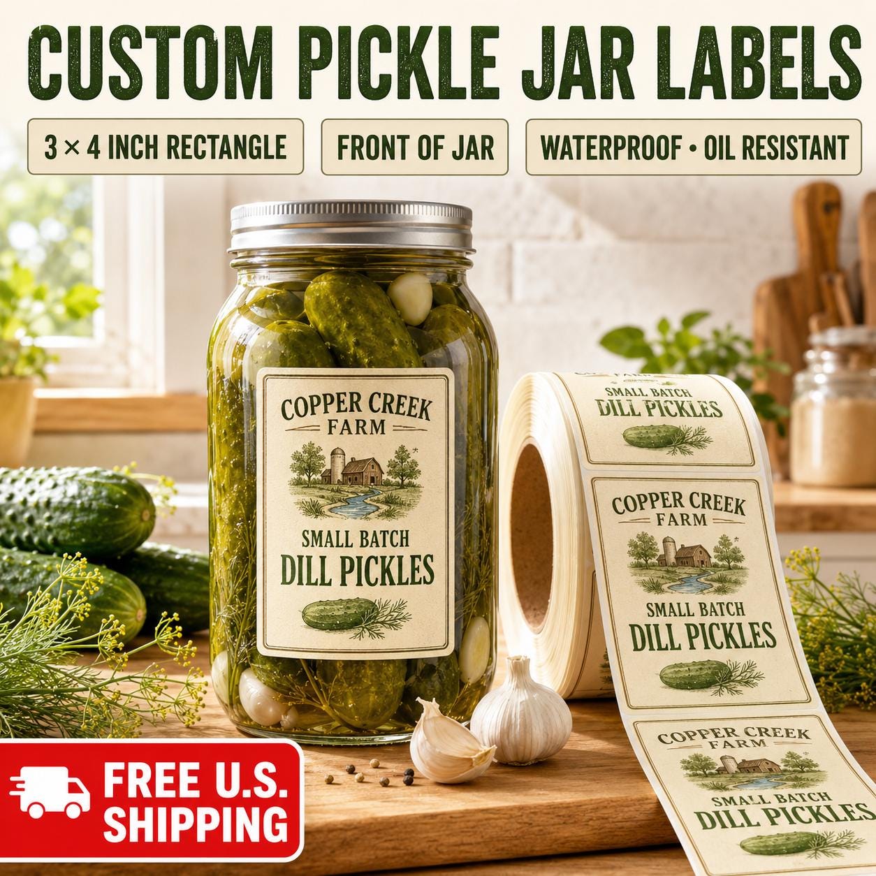 Custom Pickle Jar Labels