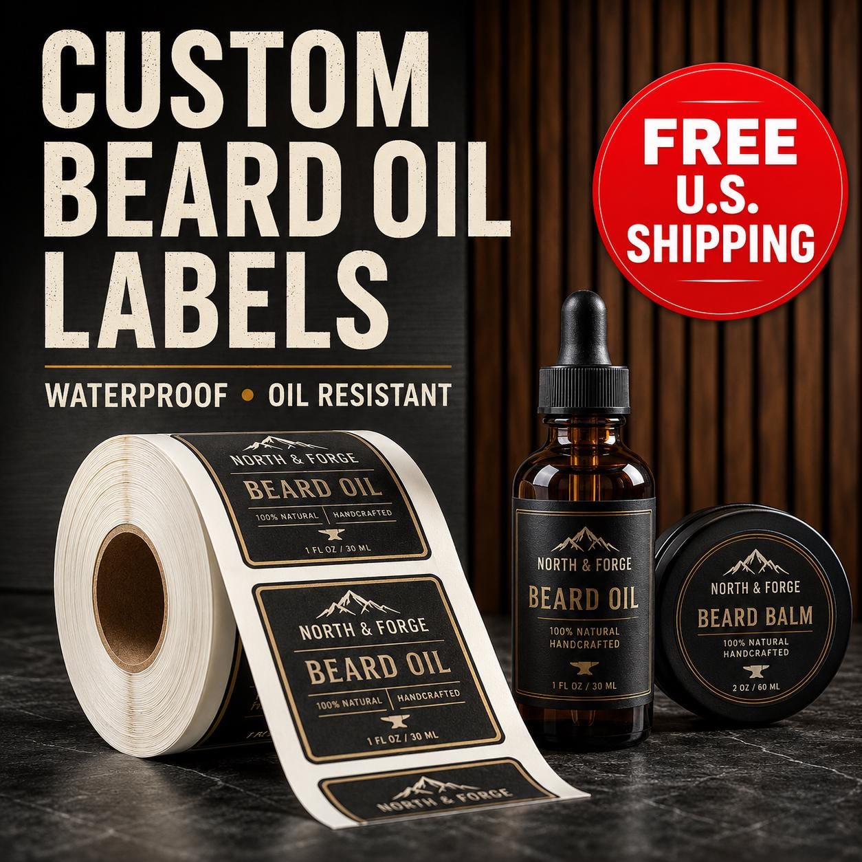 Custom Beard Oil Labels