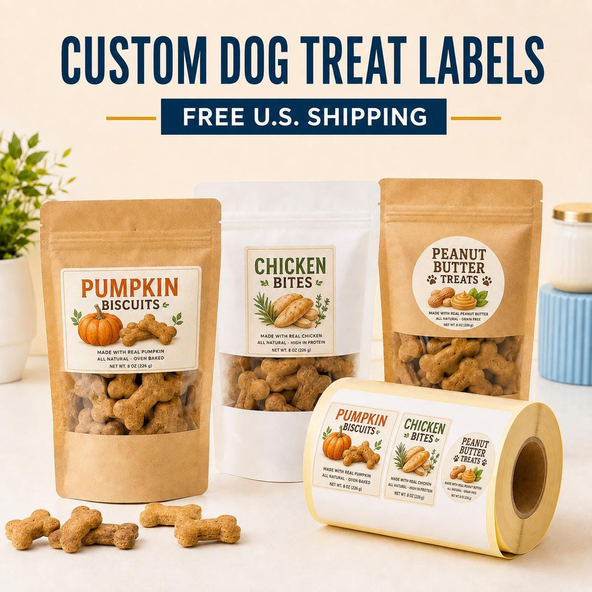 Custom Dog Treat Bag Labels