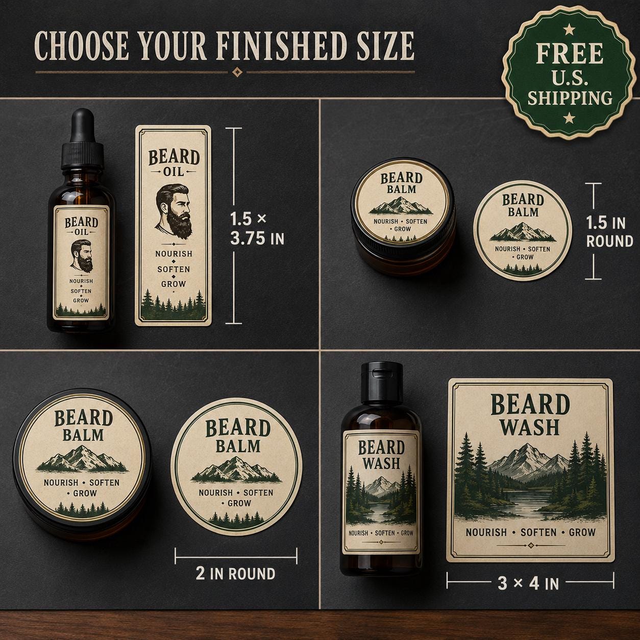 Custom Beard Product Labels