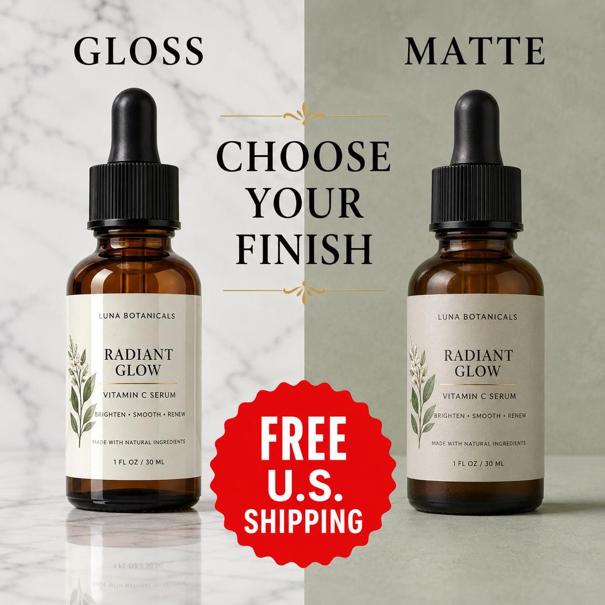 Custom Serum Bottle Labels