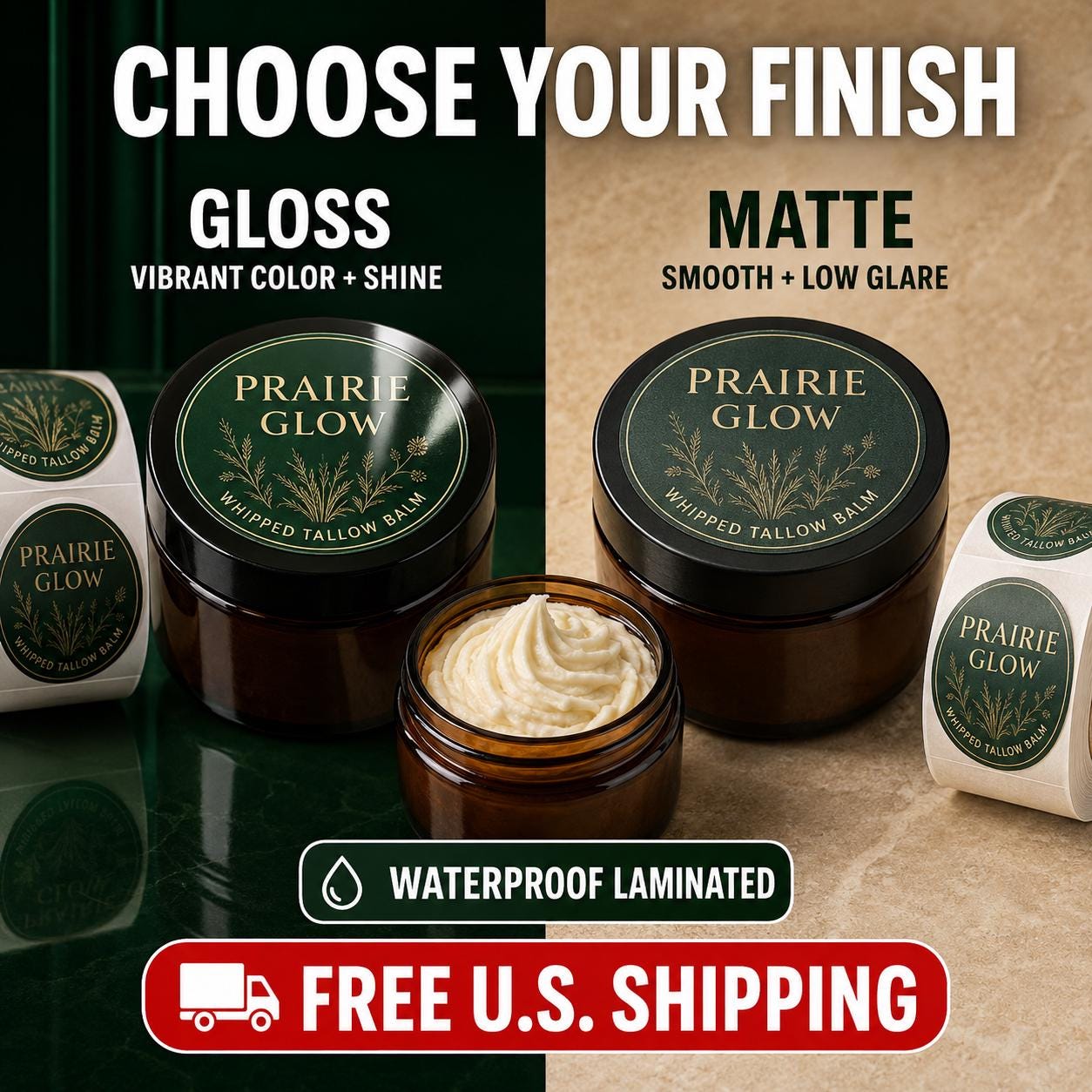 Custom Beef Tallow Balm Labels