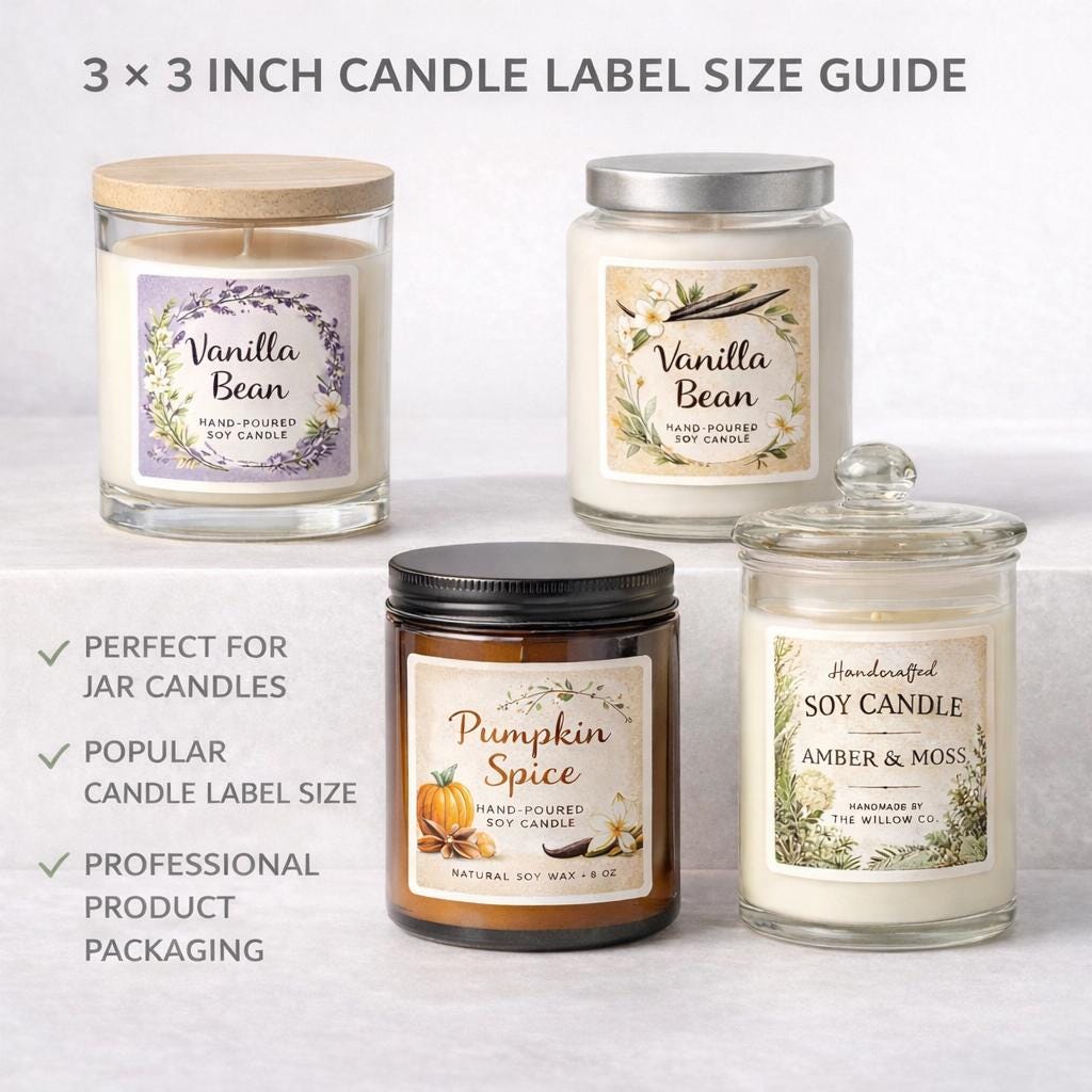 Custom 3x3 Candle Labels