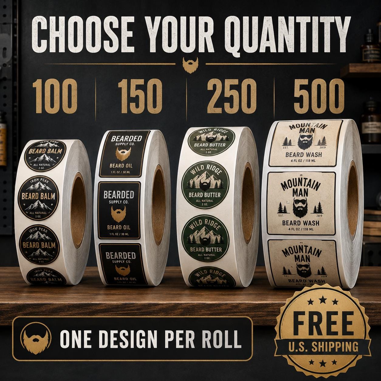 Custom Beard Product Labels