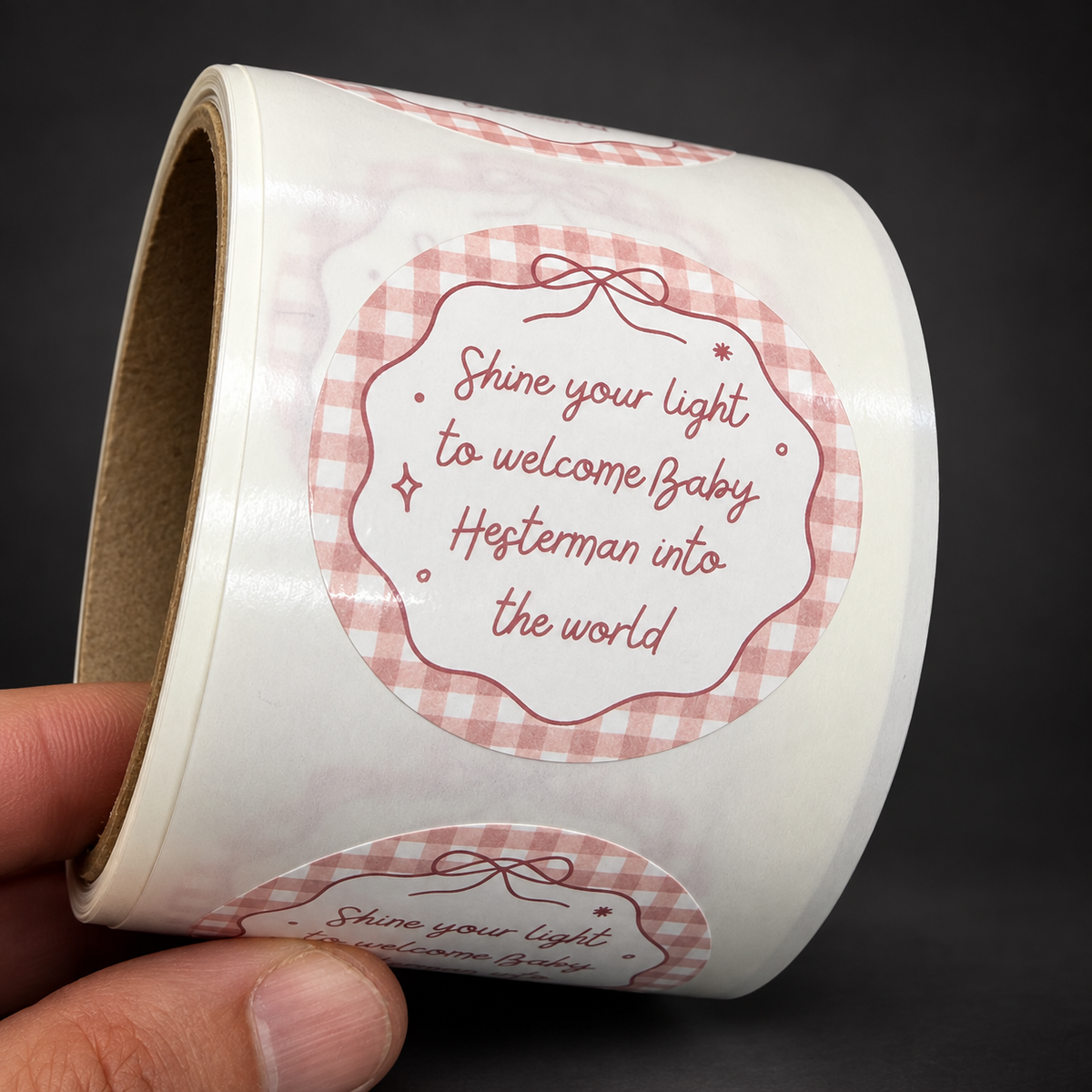 Custom 2 Circle Labels - real printed labels on a roll