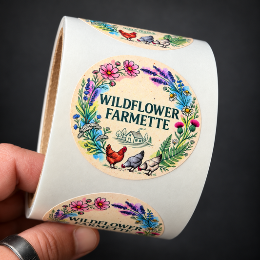 Custom 2.5 Circle Labels - real printed labels on a roll
