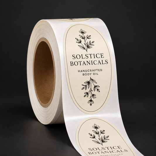 Custom 2" × 4" Oval Labels - custom printed labels on a roll