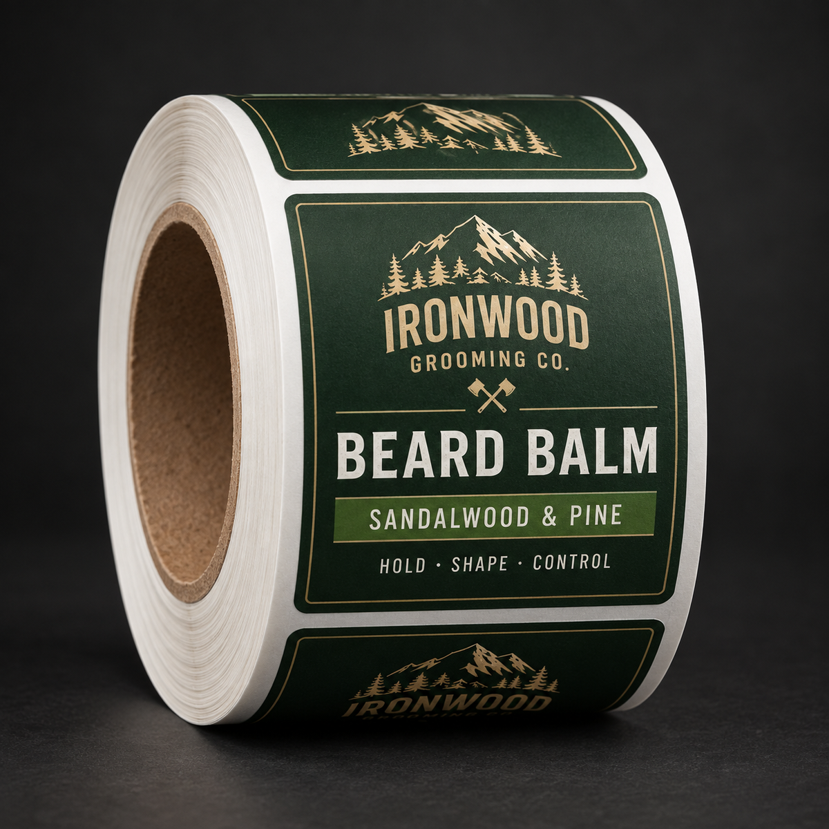 Custom Beard Product Labels - custom printed labels on a roll