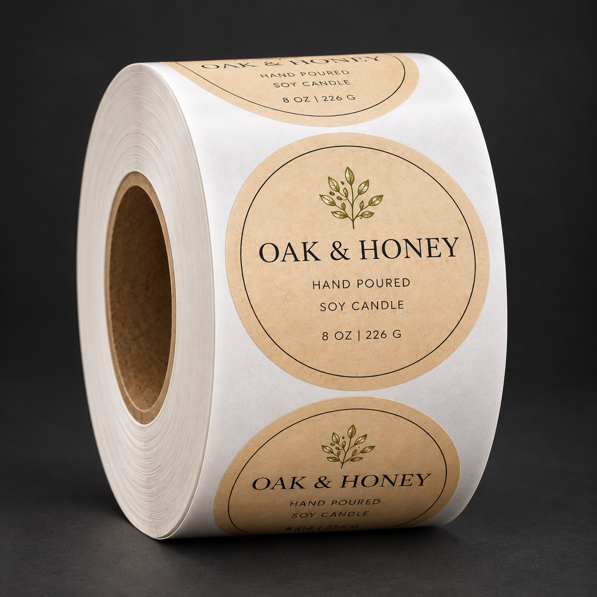 Custom Candle Labels - custom printed labels on a roll