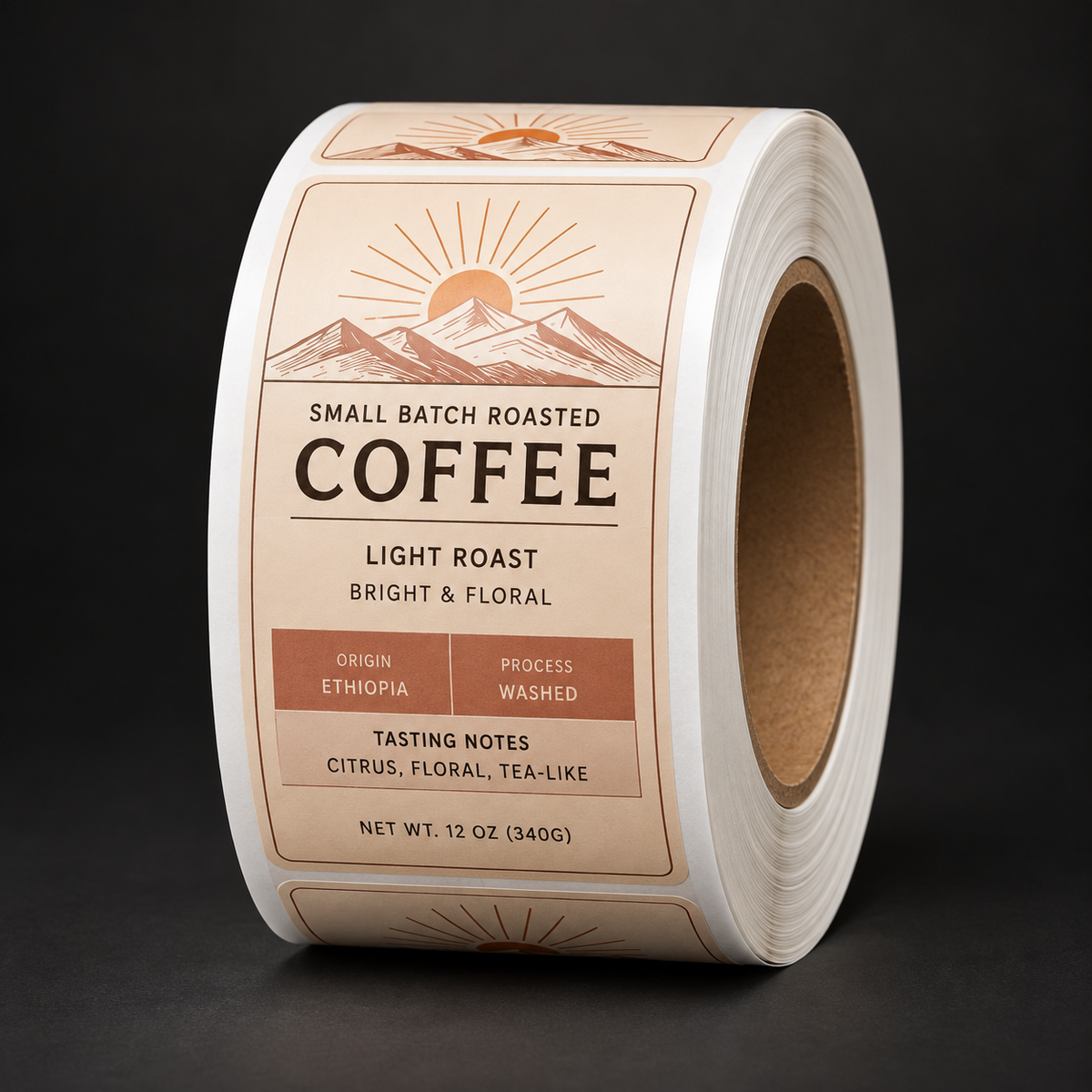 Custom Coffee Bag Labels - custom printed labels on a roll