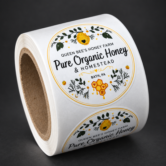 Custom Honey Labels - custom printed labels on a roll