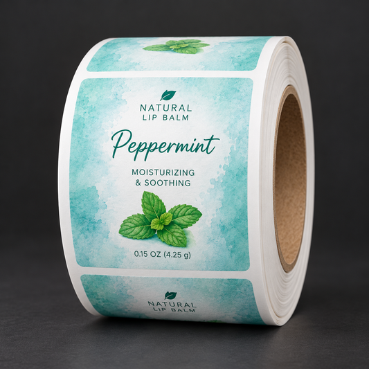 Custom Lip Balm Labels - custom printed labels on a roll