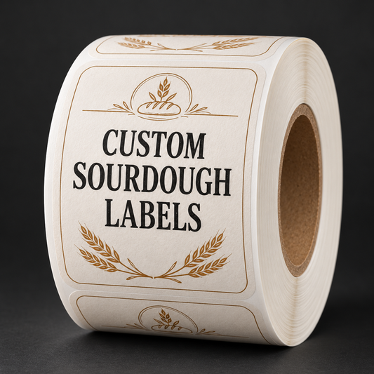 Custom Sourdough Bread Labels - custom printed labels on a roll